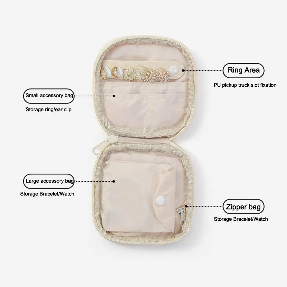 1PC Portable Zipper Jewelry Storage Bag Earrings Ring Storage Display Function Jewelry Organizer Jewelry Case Home Storage