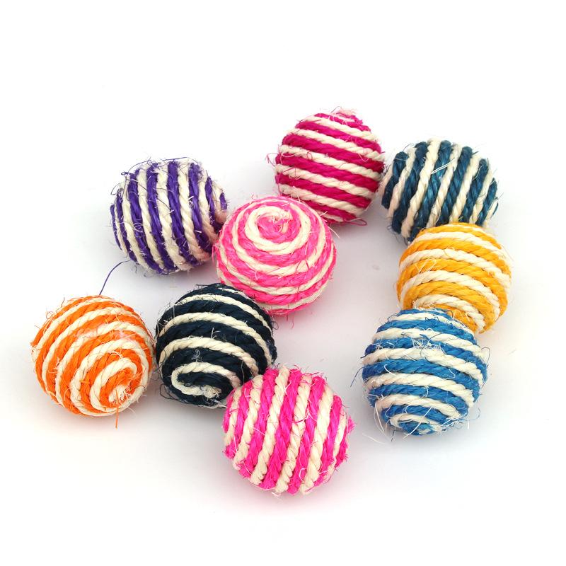 

5pcs Cat Pet Sisal Rope Weave Ball Teaser Play Chewing Rattle Scratch Catch Toy Interactive Scratch Chew Toy For Pet Cat Dog 2026 quantity 10