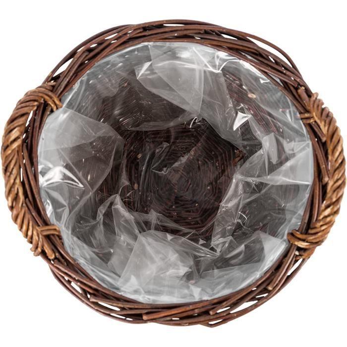 Creative Home Dark Wicker Flower Pot | Height 30 Cm | Hand-Woven | Indoor Protection | Flower Pot Storage