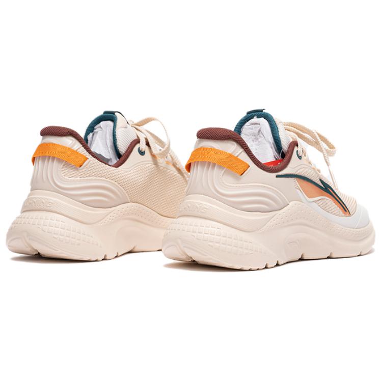 Li Ning Liuyun Slip Resistant Abrasion Resistant Low Top Casual Running Shoes Men's Pink White ARSV043-2
