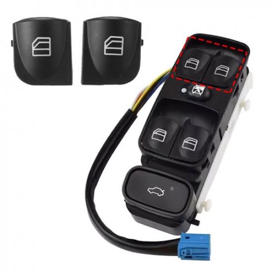 2Pcs Car Power Window Switch Console Caps Window Switch Cover For Mercedes Benz