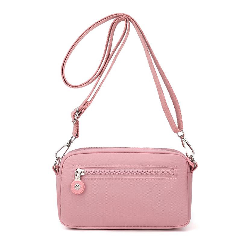 Portamonete in Nylon Leggero Grande Capacità Piccola Borsa Quadrata da Donna Borsa a Tracolla