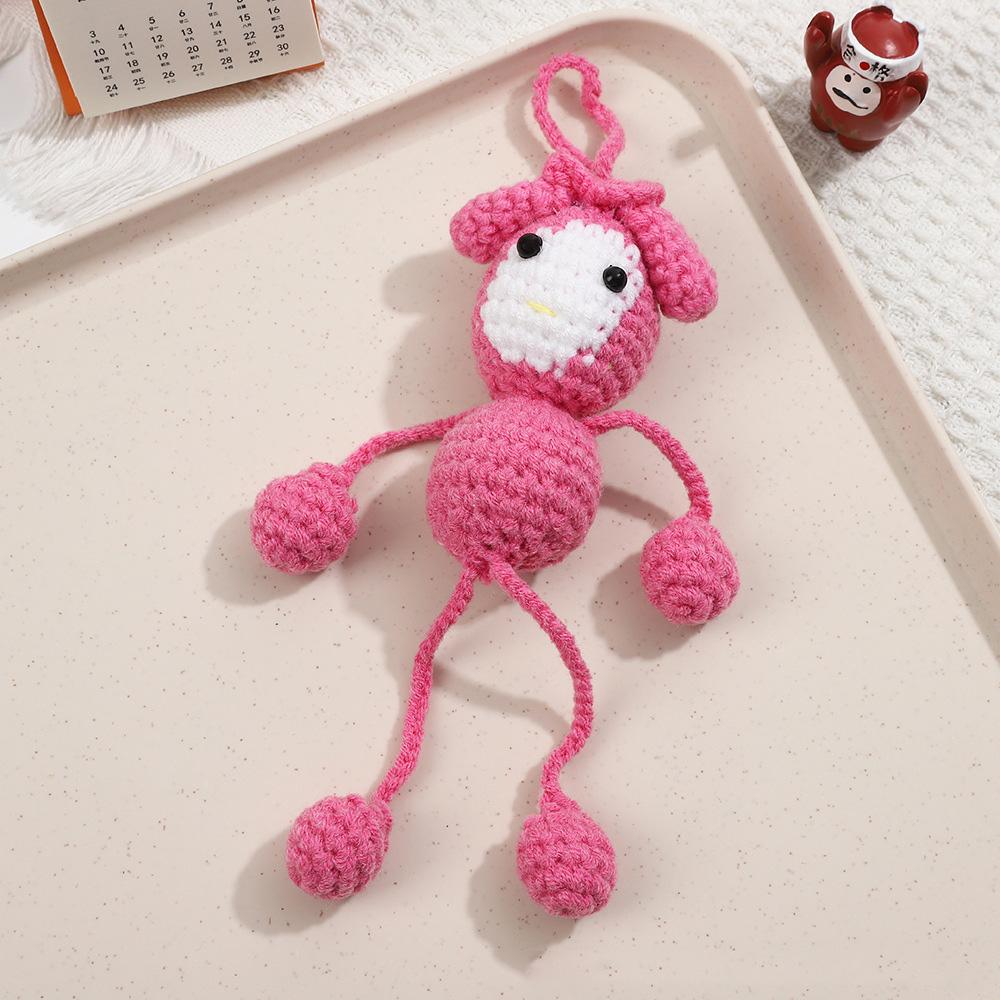 Cartoon Handmade Crochet Duck Frog Dolls Creative Knitted Design Wool Yarn Long Legs Fun Gift for Stress Relief Home Room Decor