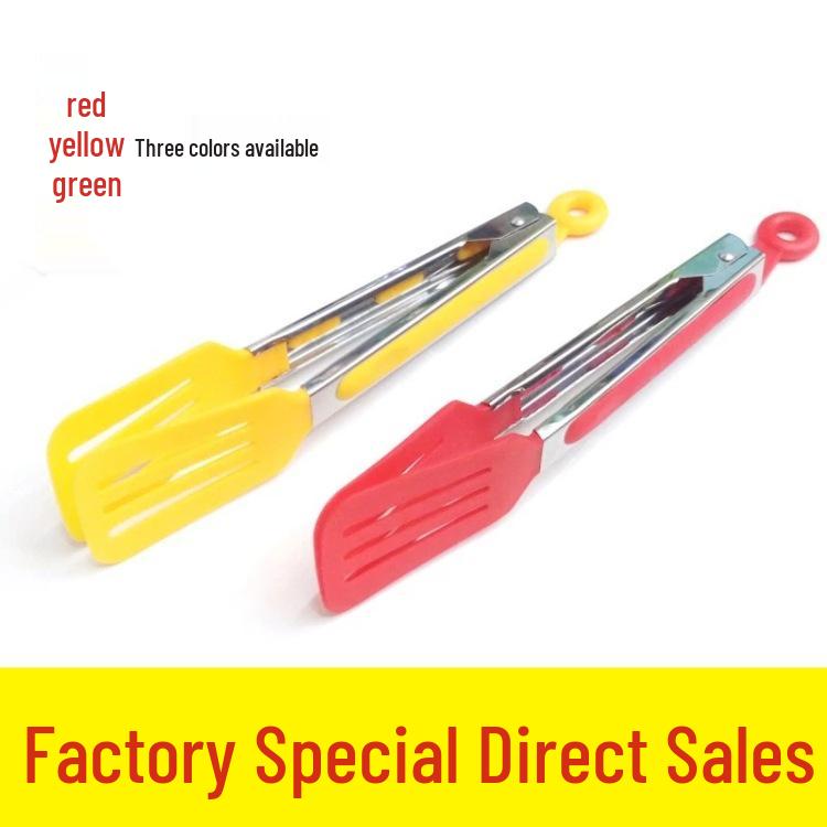 9-Inch Nylon and Stainless Steel Square Head Barbecue and Bread Food Clip