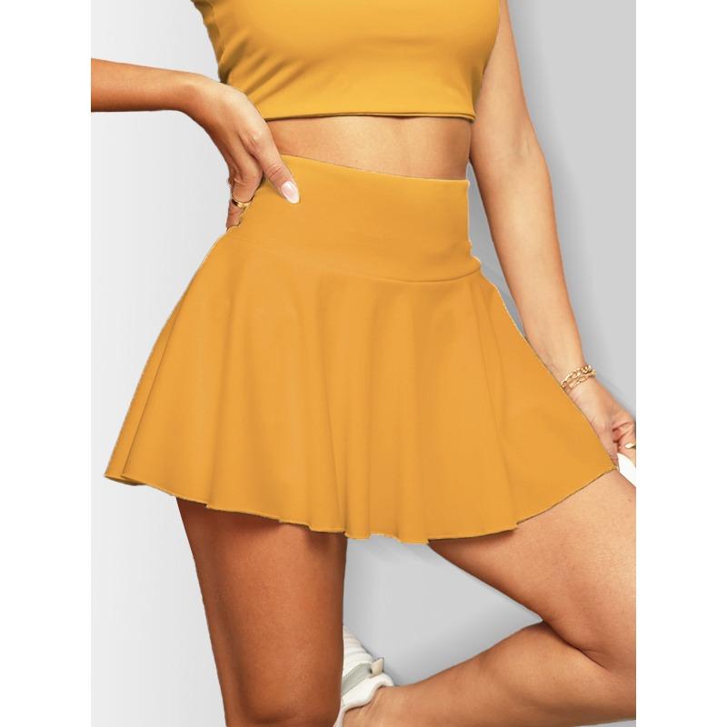 Jednobarevné sportovní sukně s kapsou na telefon, tenis, golf, jóga, aktivní sukně