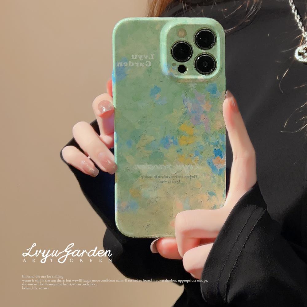 Oil Painting 17pro Max Apple Phone Case 16 Premium 12 Film IPhone 15 Niche X/8 Compatible with Multiple Models