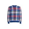 Polo Color Block Plaid Crew Neck Long Sleeve Knit Sweater Men Sweater Multi-color 710869965-001