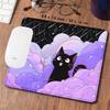 Cute Black Cats Mouse Pad Cartoon Art Design Gaming Accessories Purple Clouds Mouse Mat Gamer HD Printing Computer Desk Mousepad