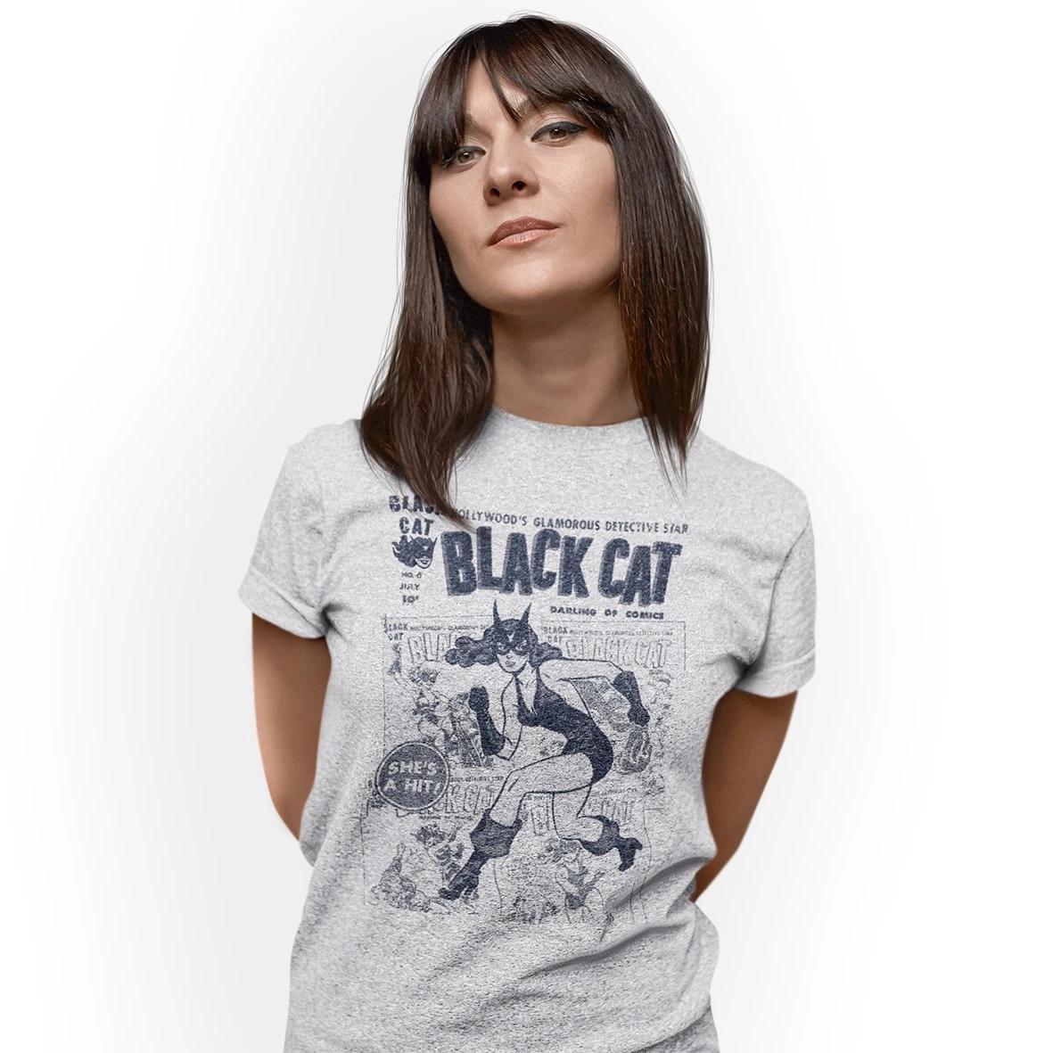 Black Cat T-Shirt American Golden Age Comic Cover Art Birthday Gift XL