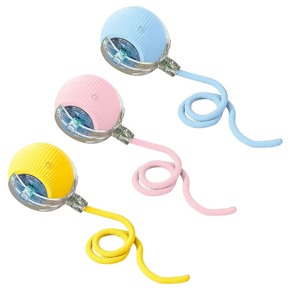 Interactive Cat Toy Ball USB Rechargeable Automatic Rolling Ball Self Rotating Ball Funny Cat Toys for Indoor Cat Kitten