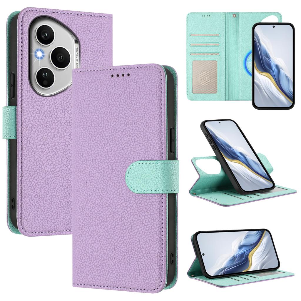 For Honor 400 Pro 5G (Global) Leather Case Detachable Wallet Magnetic Phone Cover with Hand Strap