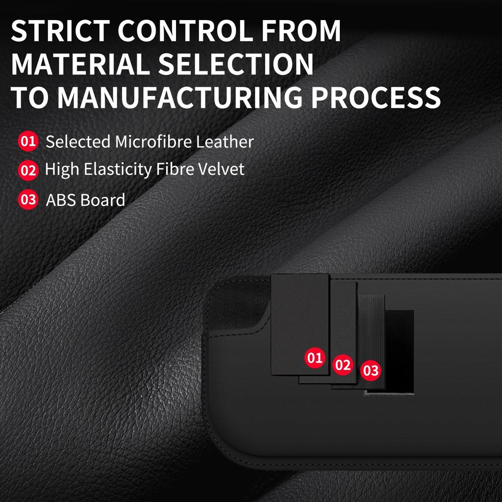 Car Interior Sunglasses Case Leather Auto Door Eyeglasses Protective Storage Box  Glasses Stick-On Car Organizer Box Accessories