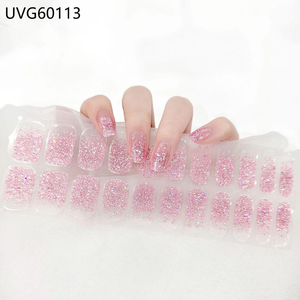 Transparent Nude UV Gel Nail Art Stickers: Semi-Cured, Semi-Baked Manicure Sheets