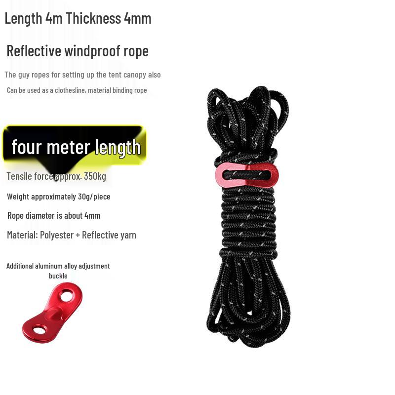 Reflective Wind Rope for Camping Tents - 4mm & 6mm Guy Rope