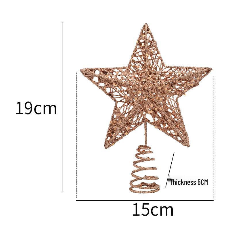 Five-pointed Star Iron Ornament: Sequined Tree Topper for Christmas Decorations