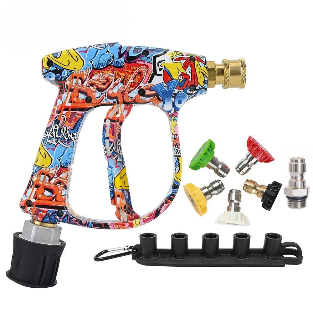 High Pressure Street-art-themed Washer Water Gun for Car Cleaning Hose Connector For Karcher Nilfisk Lavor Bosch