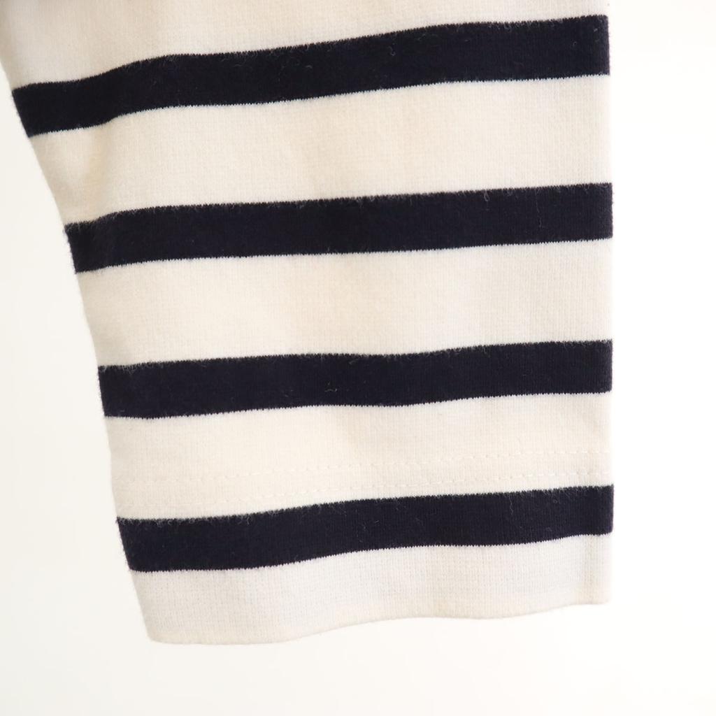 Traditional Weatherwear Made In Japan Border Pattern 7 Minutes Sleeve Cropped Basque Shirt Women Used