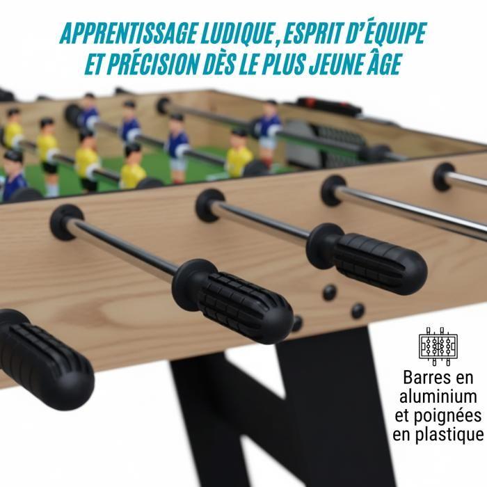 Devessport Baby-Foot Enfant New Stadium 4ft (121cm), Table de Foot Stable en MDF, Barres Aluminium, Joueurs ABS