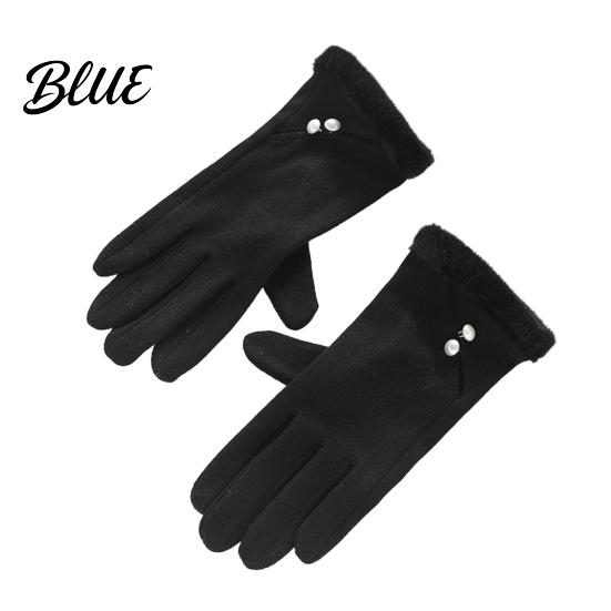 Stylish Gloves Winter with Fluffy Windproof Warm Touch Screen for Women Thermal Knitted Fur Trim