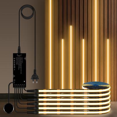 Aanraakdimbaar Zwart PCB LED Strip Licht COB Tape Voor Walnoot Akoestisch Houten Lattenrooster TV Achtergrond Wandpaneel & Kast Decor