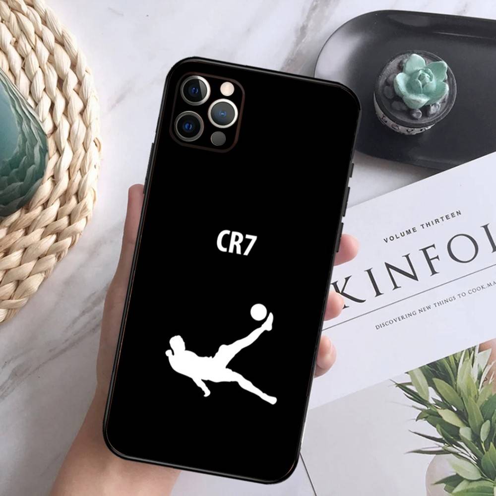 Fotbalový C-CR7 R-RonaldoS-S Kryt na telefon Pro iPhone 16,15,14,13,12 Mini 11 Pro XR,X,XS,MAX 7,8 Plus Silikonový Kryt Měkký Černý
