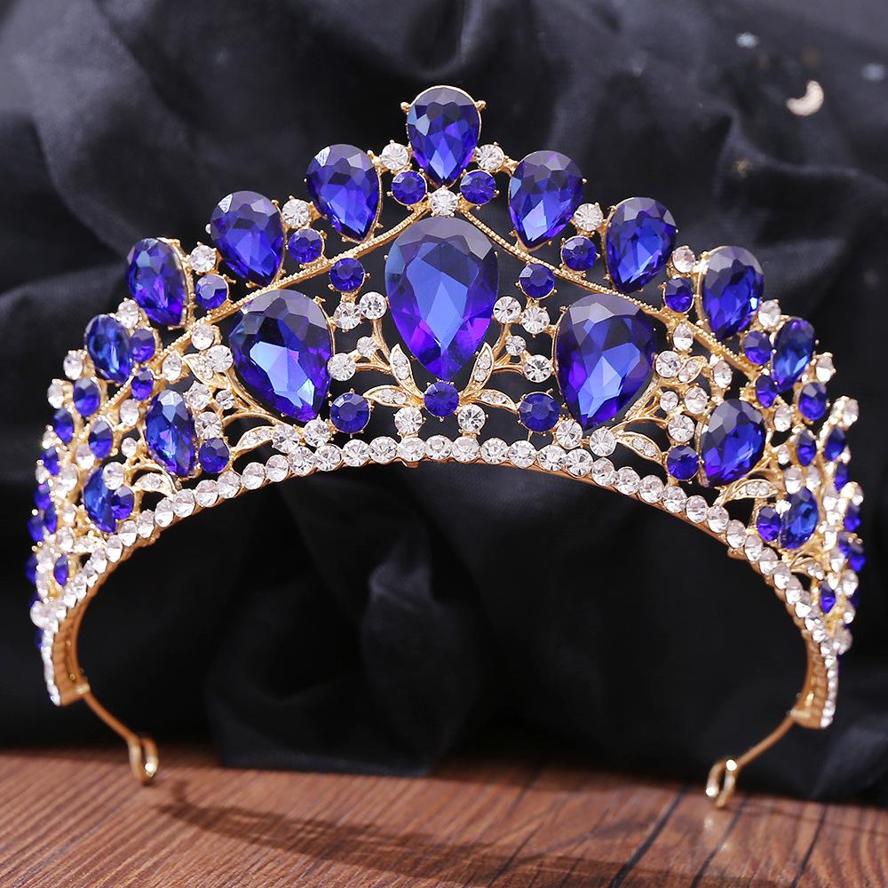 Classical Dazzling Gold-color Opal Tiara Full Of Retro Atmosphere Designed For Ladies' Performance Party Wedding Jewelry