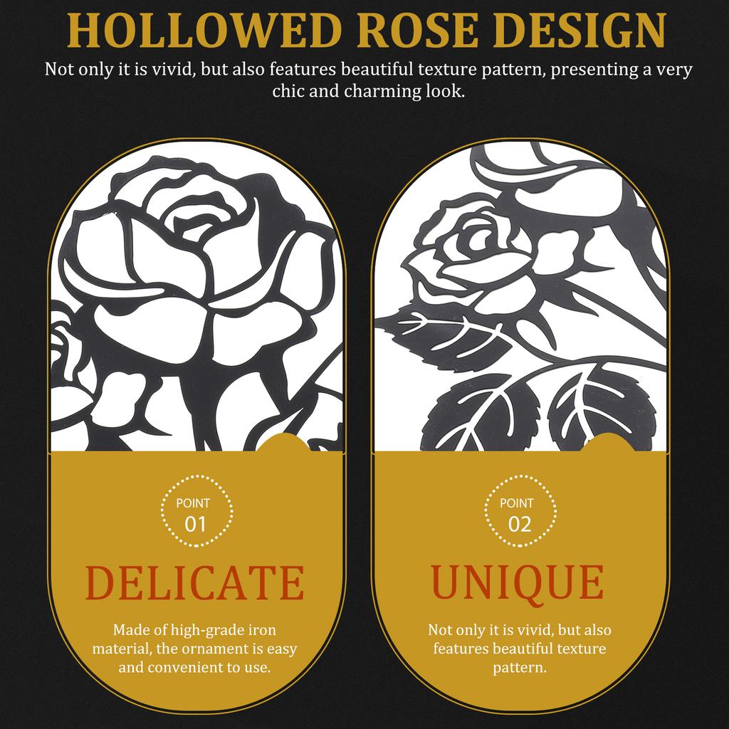 Schmiedeeisen Rose Wanddekorationen Haus für Zuhause Schwarz Retro Metall Blume Blumen