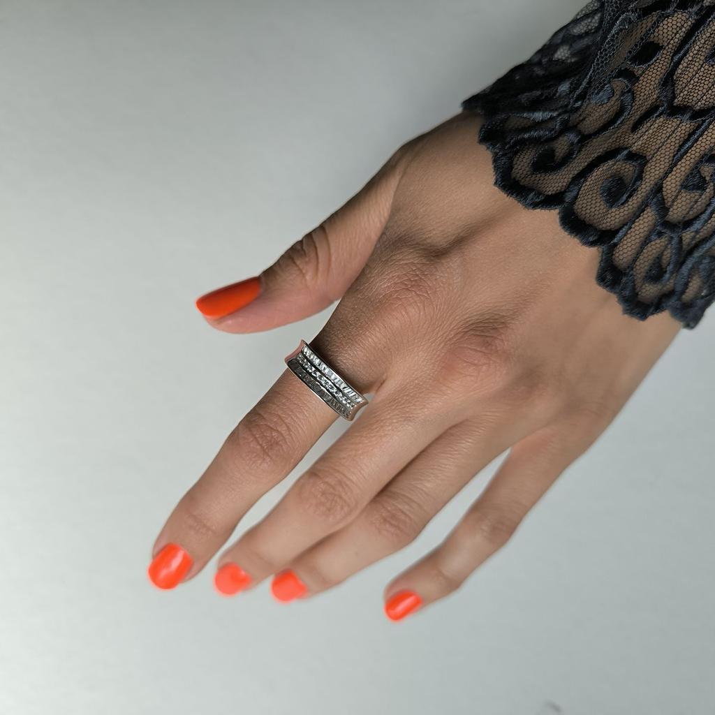 Silver Ring with Cubic Zirconia, Product Weight 4.16 G (2184423)