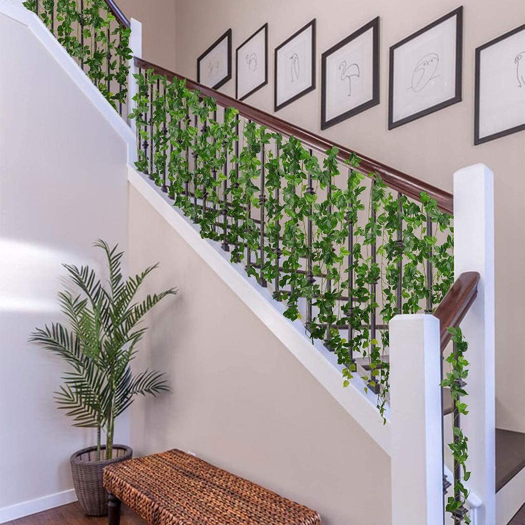 Fake Green Ivy Artificial Houseplant Natural Feel Waterproof With Iron Wire High Durability Artificial Leaf Leaves Artificial Wisteria Twig Vine Plant