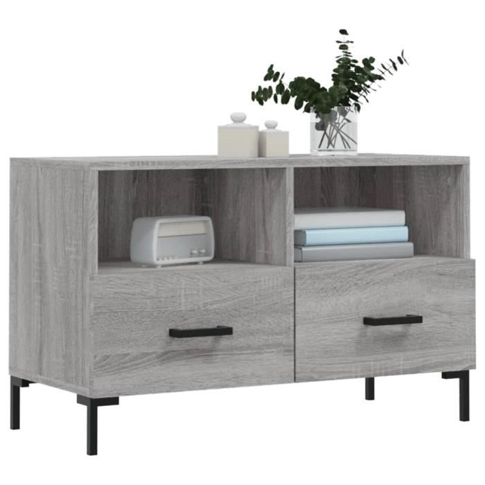 VidaXL Meuble TV Sonoma gris 80x36x50 cm Bois d'ingénierie 828978
