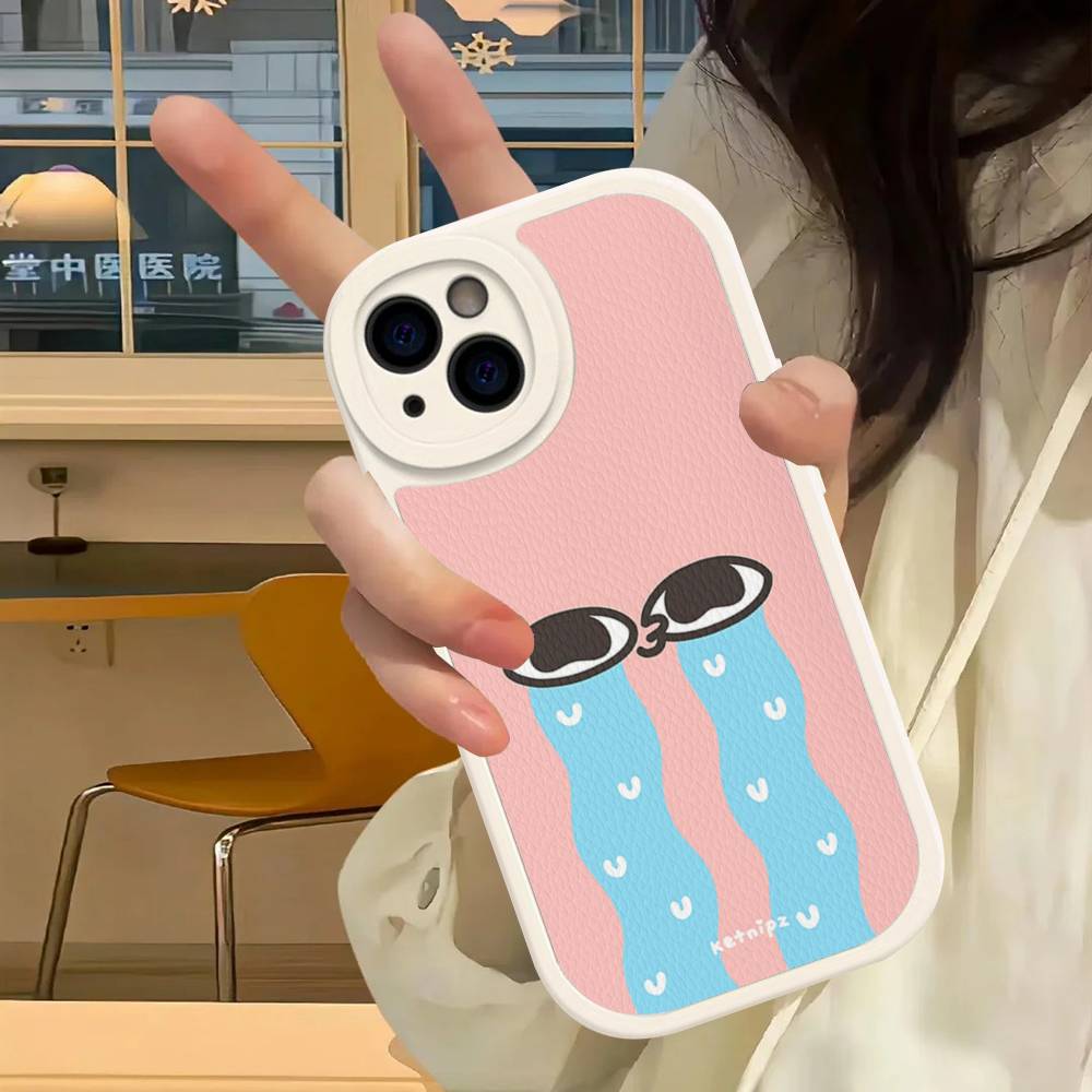 Ketnipz Cartoon Leather Phone Case For IPhone 16 15 14 13 12 11 Pro Max Plus Cover