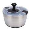 Stainless Steel Salad Spinner 5L Large Capacity Vegetable Washer with Crank Design Multifunctional Kitchen Tool