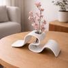 Modern Minimalist Curved 3D Printed Vase Creative Ribbon-Shaped Dried Flower Holder Nordic Style Desktop Decorative Vessel