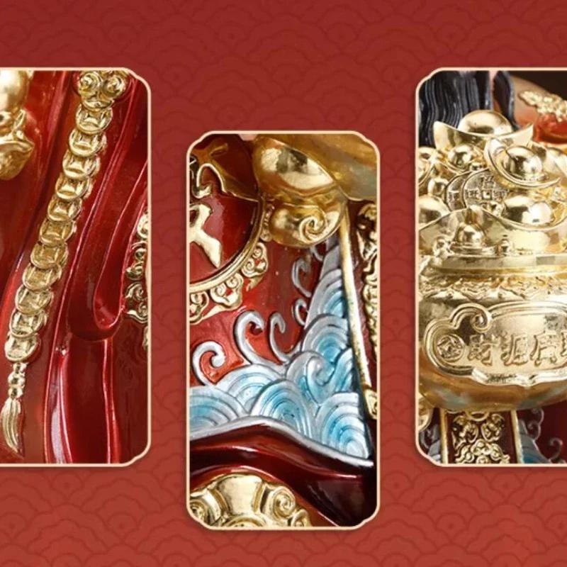 1 szt. Żywiczna Statua Buddy Bóstwa Bogactwa Ozdoba Żywiczne Rzemiosło Prezent na Otwarcie Sklepu Feng Shui Dekoracja Domu Przyciąganie Bogactwa