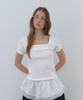CLUNY Line Point Half Sleeve T-Shirt - Ivory