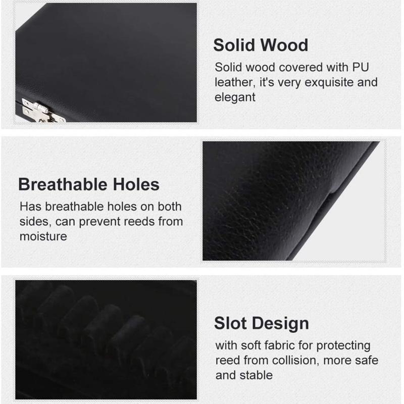 Oboe Reed for Case Leather Oboe Reed Holder Storage Box Protector for Case for 6 Oboe Reeds Protect Against Moisture Bla