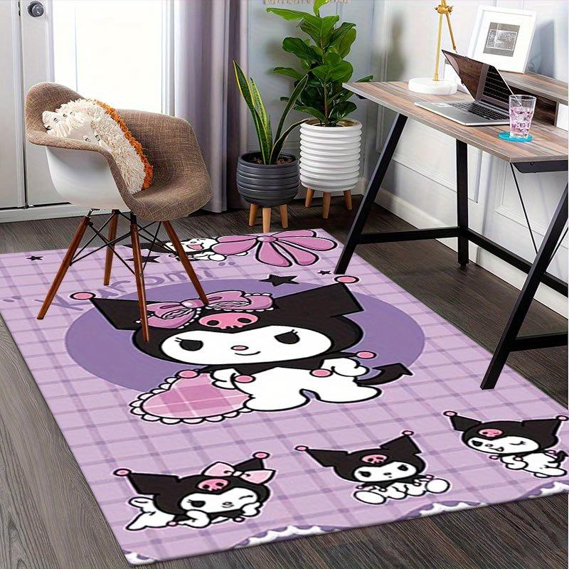 1pc Sanrio Kuromi Mermaid Printed Office Carpet Rectangle Rug Under The Table,Perfect Room Decor for Living Room, Bedroom, Kitchen, Non-slip Floor Mat