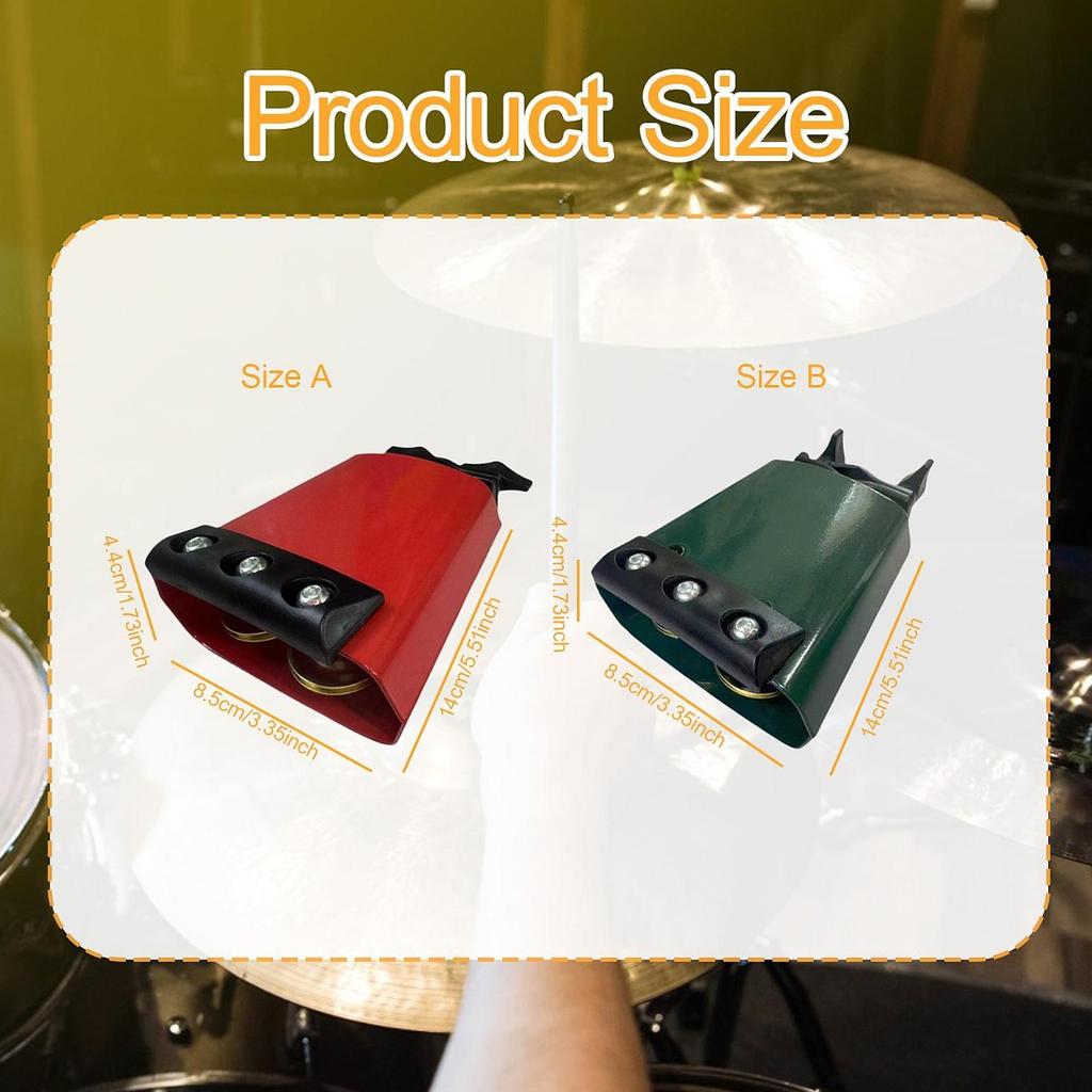 Cowbell Metal Percussion Instrument 4 inch for Festive Sports Events