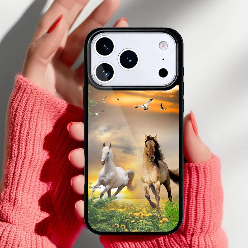Horses Running Phone Case for iPhone 17 16 15 14 13 Pro Max Back Cover for 12 11 Pro Coque
