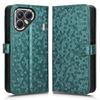 For TECNO Pova 7 5G Wallet Case Dot Pattern Imprint PU Leather Phone Cover with Wrist Strap