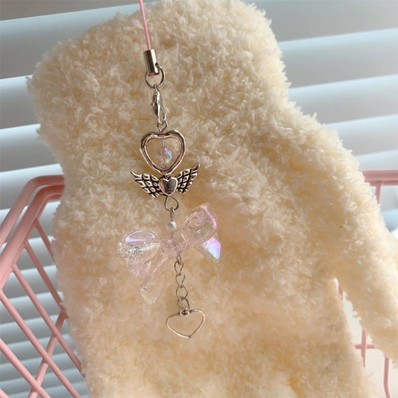 Trendy Bowknot Charm Stylish Keychain Fringe Chain Durable Phone Lanyard Long Lasting Phone Jewelry Suitable for Phone