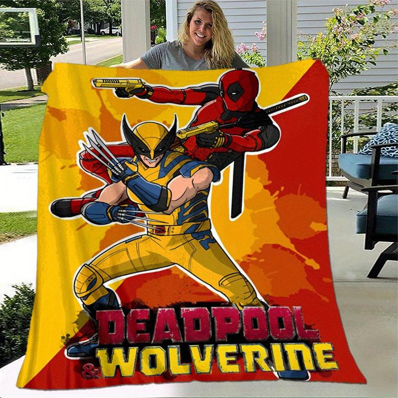 1pc Deadpool and Wolverine Printing Blanket - Soft, All-Season Throw for Living Room, Bedroom,Personalized Gift with Adorable Cartoon Design
