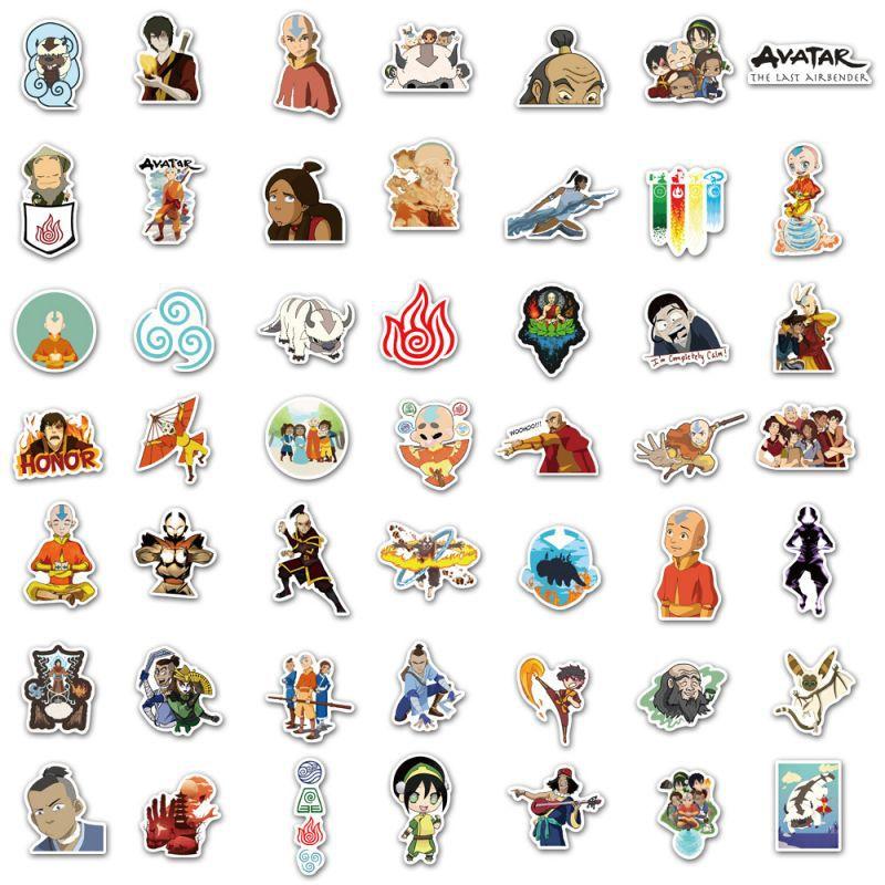 50 ks Samolepky Avatar: The Last Airbender DIY Voděodolné Decal pro Scrapbooking Telefon Zavazadla Skateboard Téma Appa