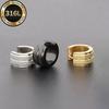 1 Pair of 316L Minimalist Hip-hop Style High-quality 316L Stainless Steel Golden Earrings, Double-layer Matte Finish, Unisex Versatile Earrings
