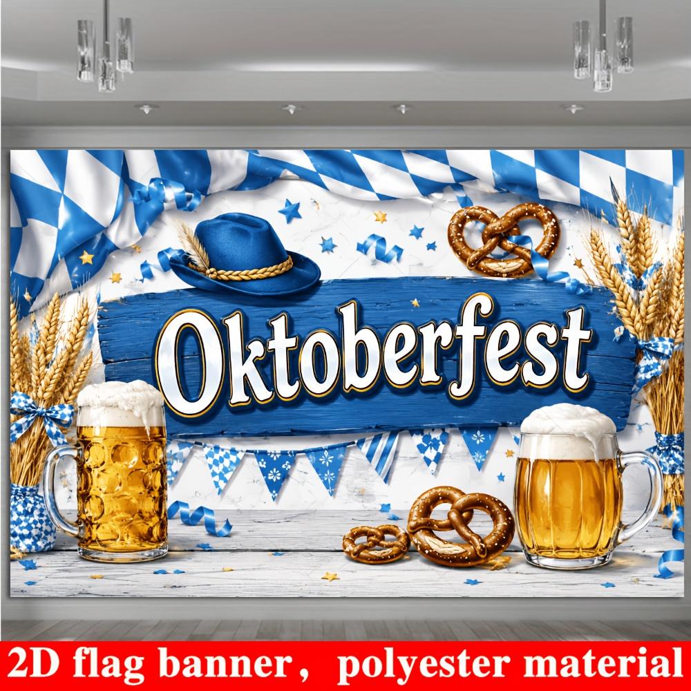 A 2D flag – banner background on the theme of a beer festival with beer cupsXY