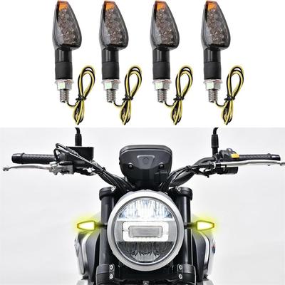 4PCS Motorcycle Turn Signals, 14LED 12V Amber Lamp Motorcycle Turn Signal Light,  Fits for Motorbike Scooter Quad Cruiser Off Road