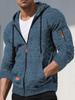 Men's Jacquard Knit Sports Hoodie Cardigan