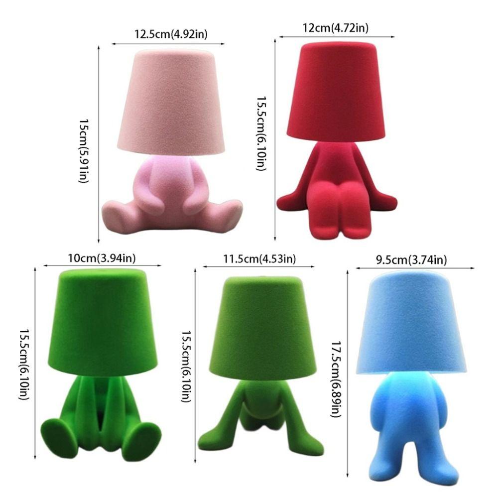 Touch Control Table Lamp Colorful Design Flocking Texture Bedside Lamp Mini Size Creative Shape Desk Light Gift Giving
