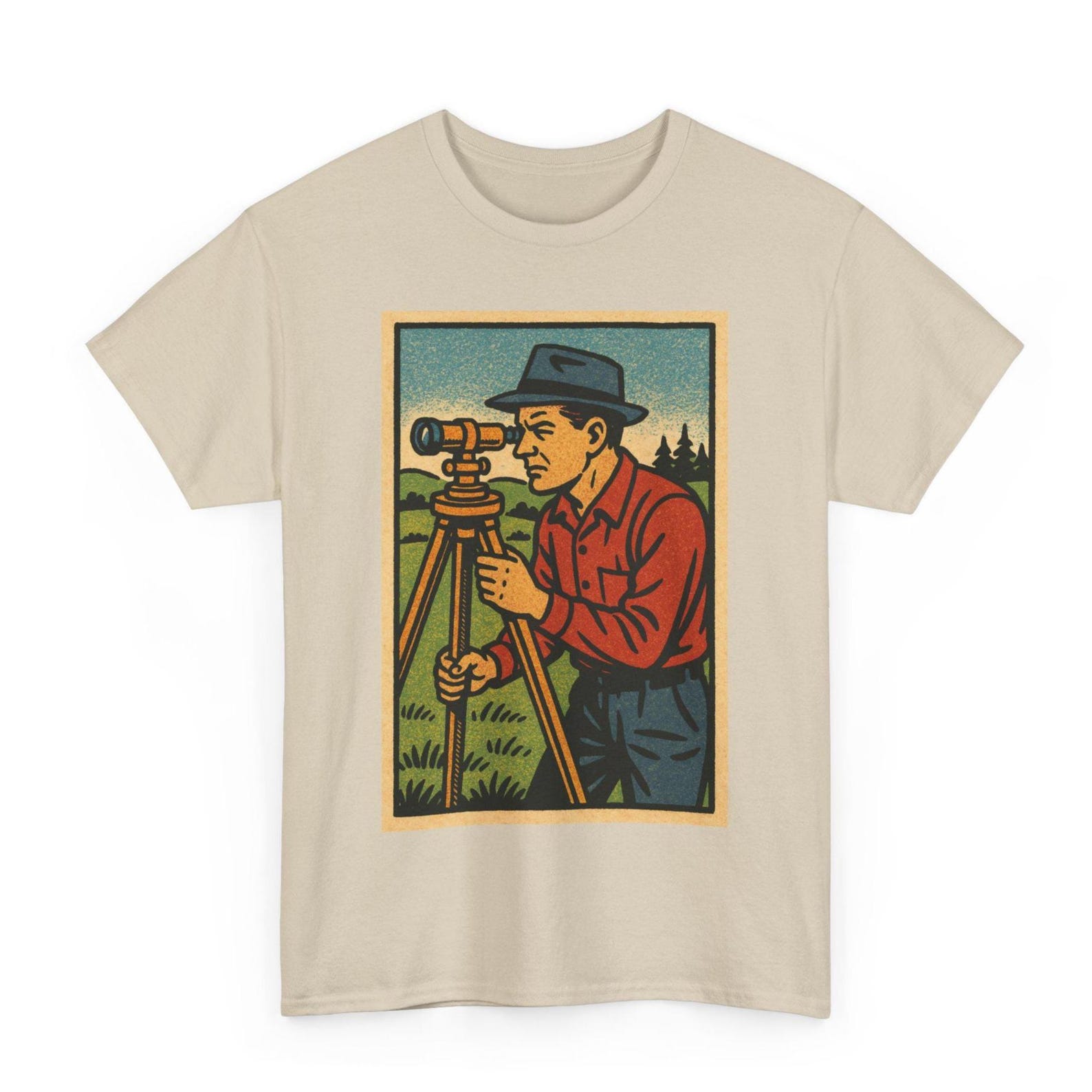 Surveyor T-Shirt: Retro Comic Style Engineering Tee 2XL