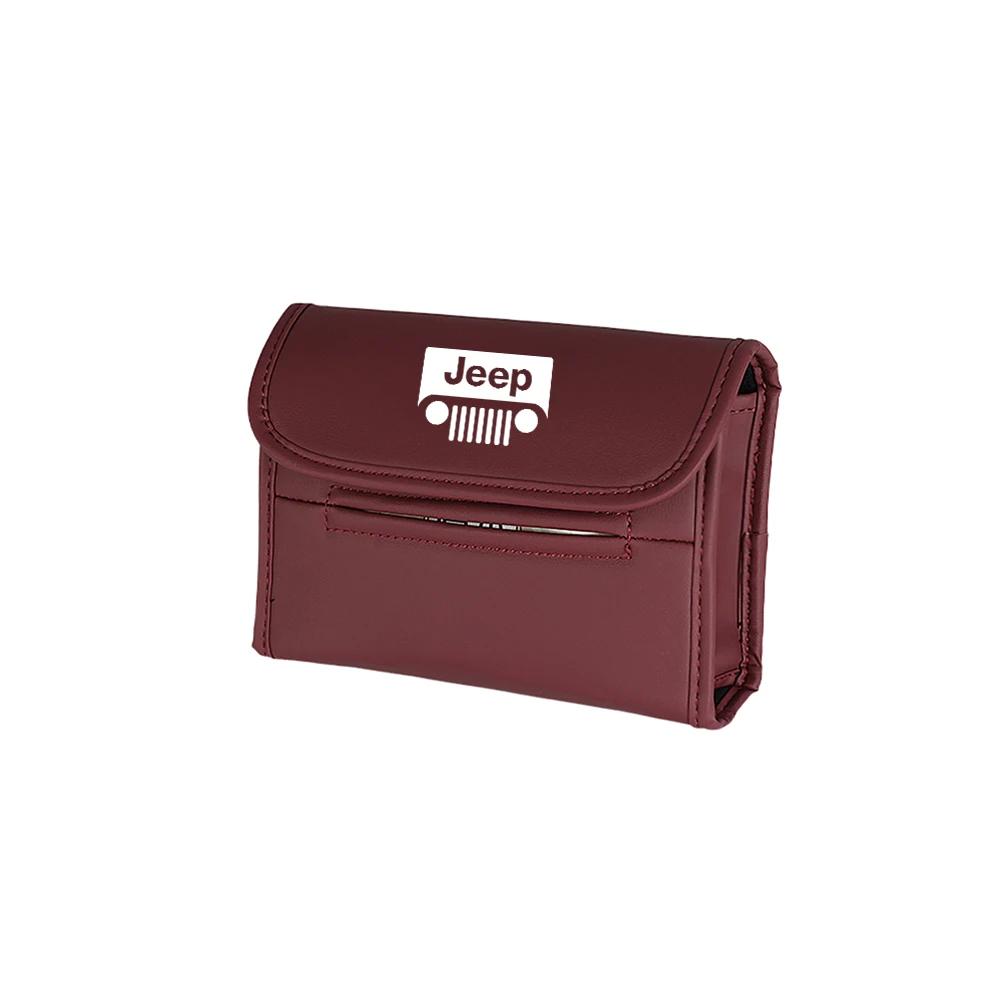 For Jeep Car Badge JEEP Emblem Styling Tissue Box Seat Back Paper Box Interior Accessories For Jeep Renegade Wrangler Compass